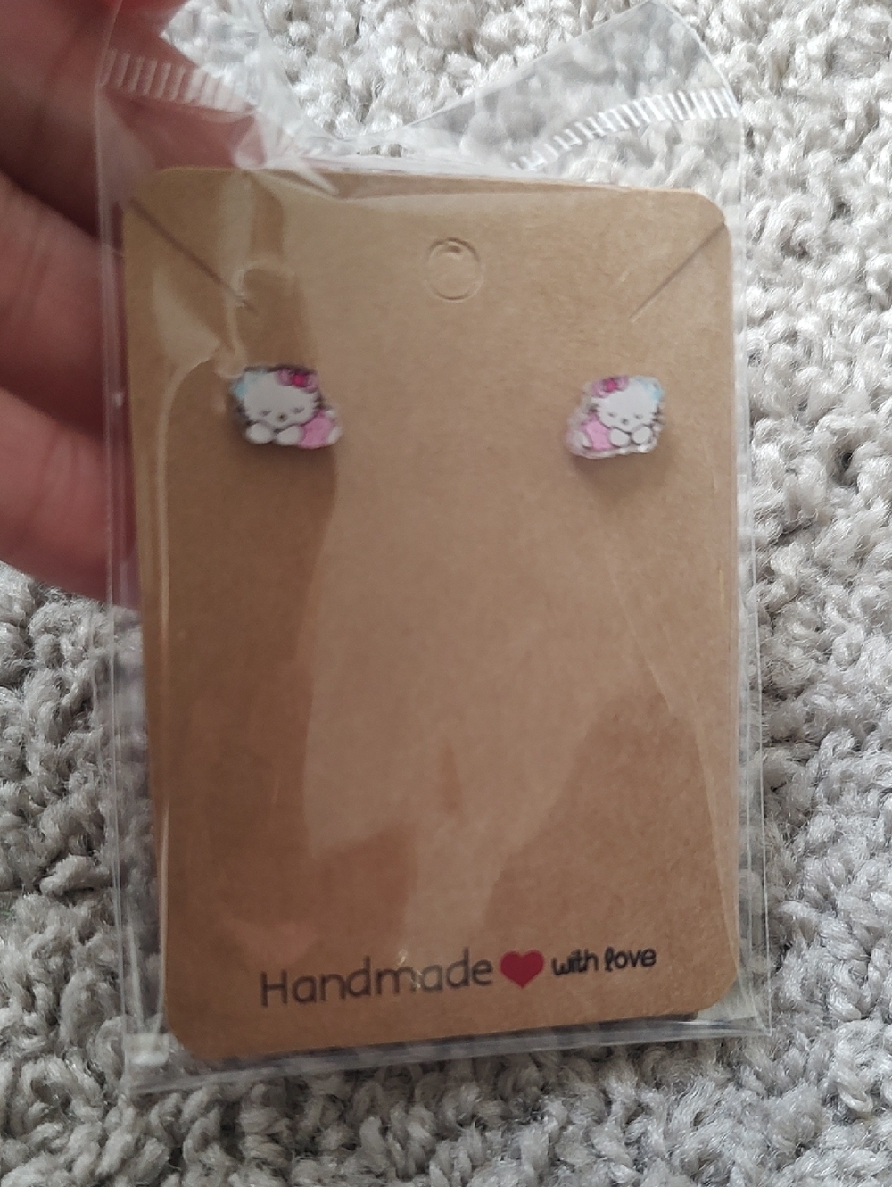 Hello Kitty Pink Floral Stud Earrings